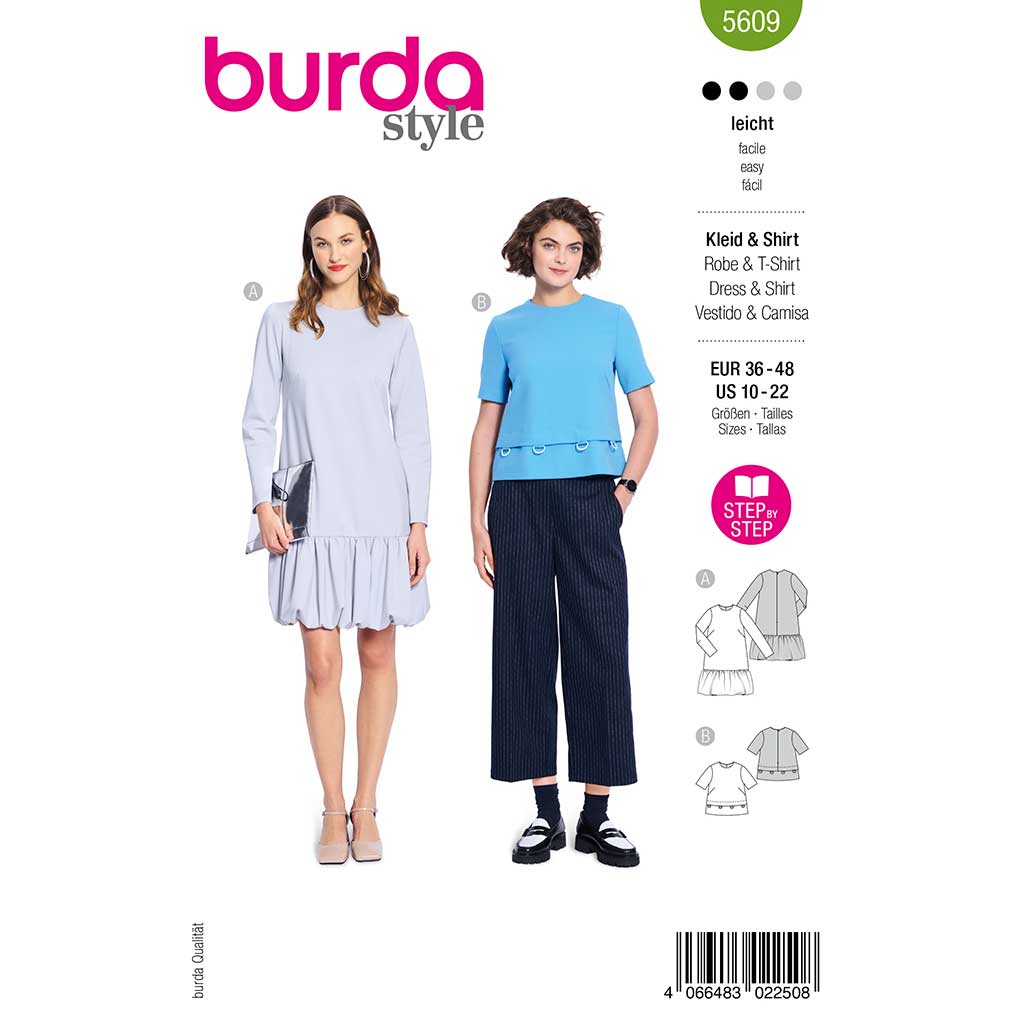Kjole og Bluse Burda str. 36-48