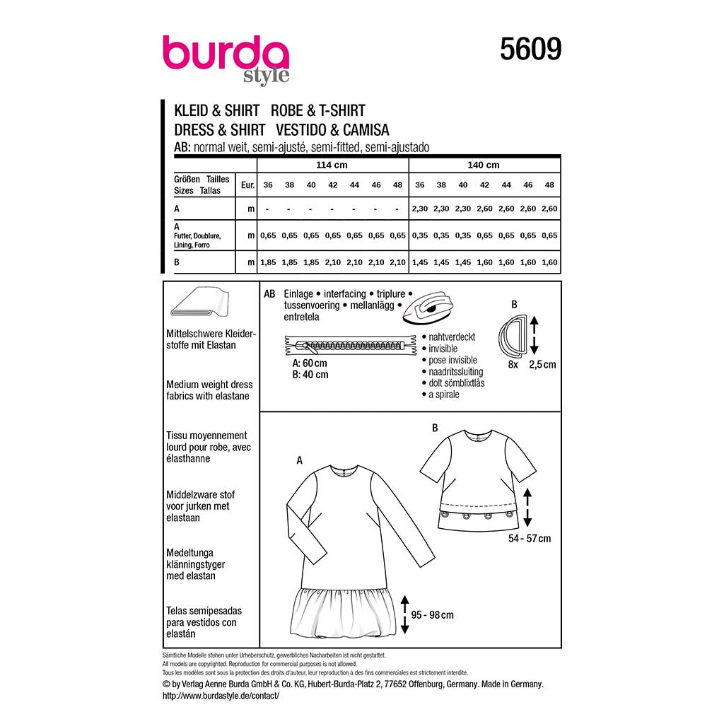 Kjole og Bluse Burda str. 36-48 - Billede 2