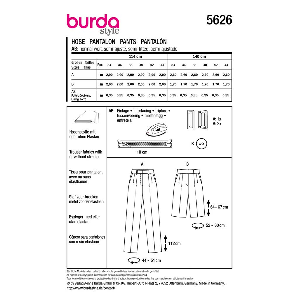 Bukser og Shorts Burda str. 34-44 - Billede 2