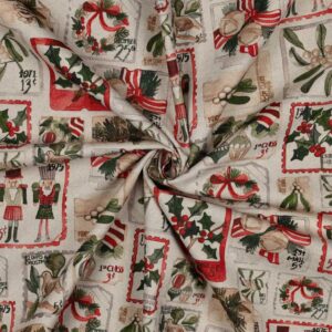 Halvpanama med juleprint Vanilla