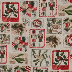 Halvpanama med juleprint Vanilla