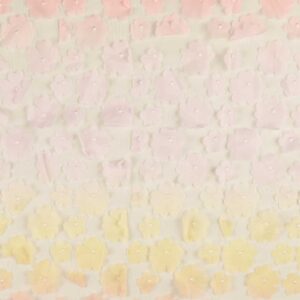 Soft tyl m/blomsterapplikationer Trend white