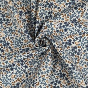 Bomuld m/ småblomstret print Slate blue