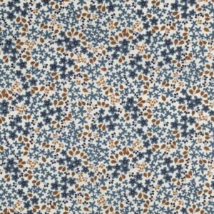 Bomuld m/ småblomstret print Slate blue