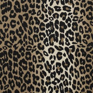 Bomuld twill m/stretch og leopard print Jord