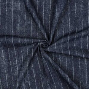 Denim m/printet strib Slate Blue