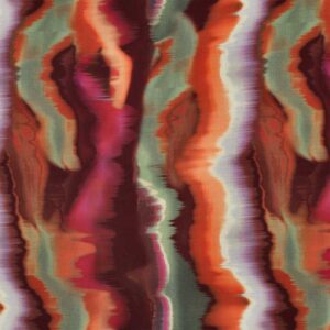 Bomuld satin m/abstrakt striber Wine