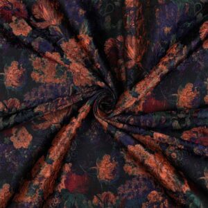 Jacquard blomster - multicolour Mørk grøn