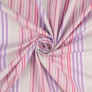 Poplin m/ striber Lyserød