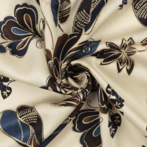 Viscose m/ blomsterprint Brun