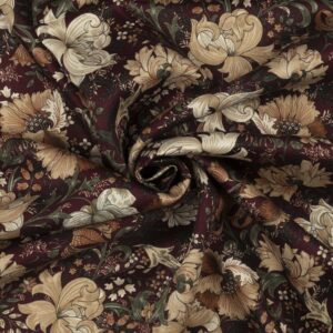 Viscose m/ blomsterprint Wine