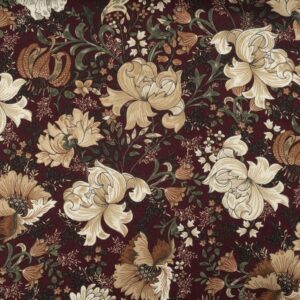 Viscose m/ blomsterprint Wine
