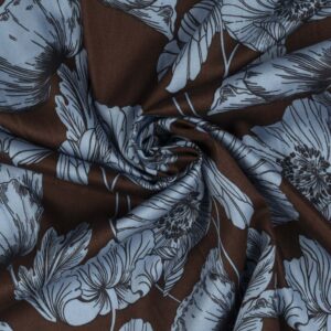 Viscose m/ blomsterprint Rød brun