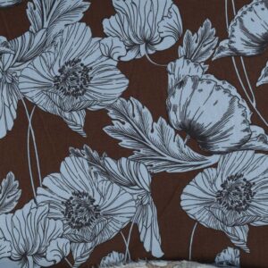 Viscose m/ blomsterprint Rød brun