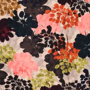 Viscose jersey m/blomster print Misty rose