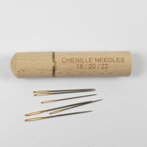 Chenille nåle i trætube med gevind 6stk.