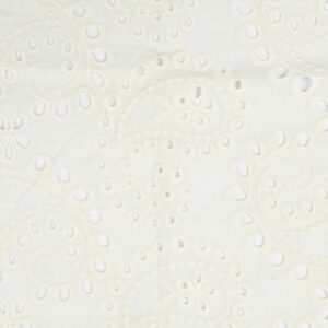 Broderi anglaise med dekorativ kant Trend white