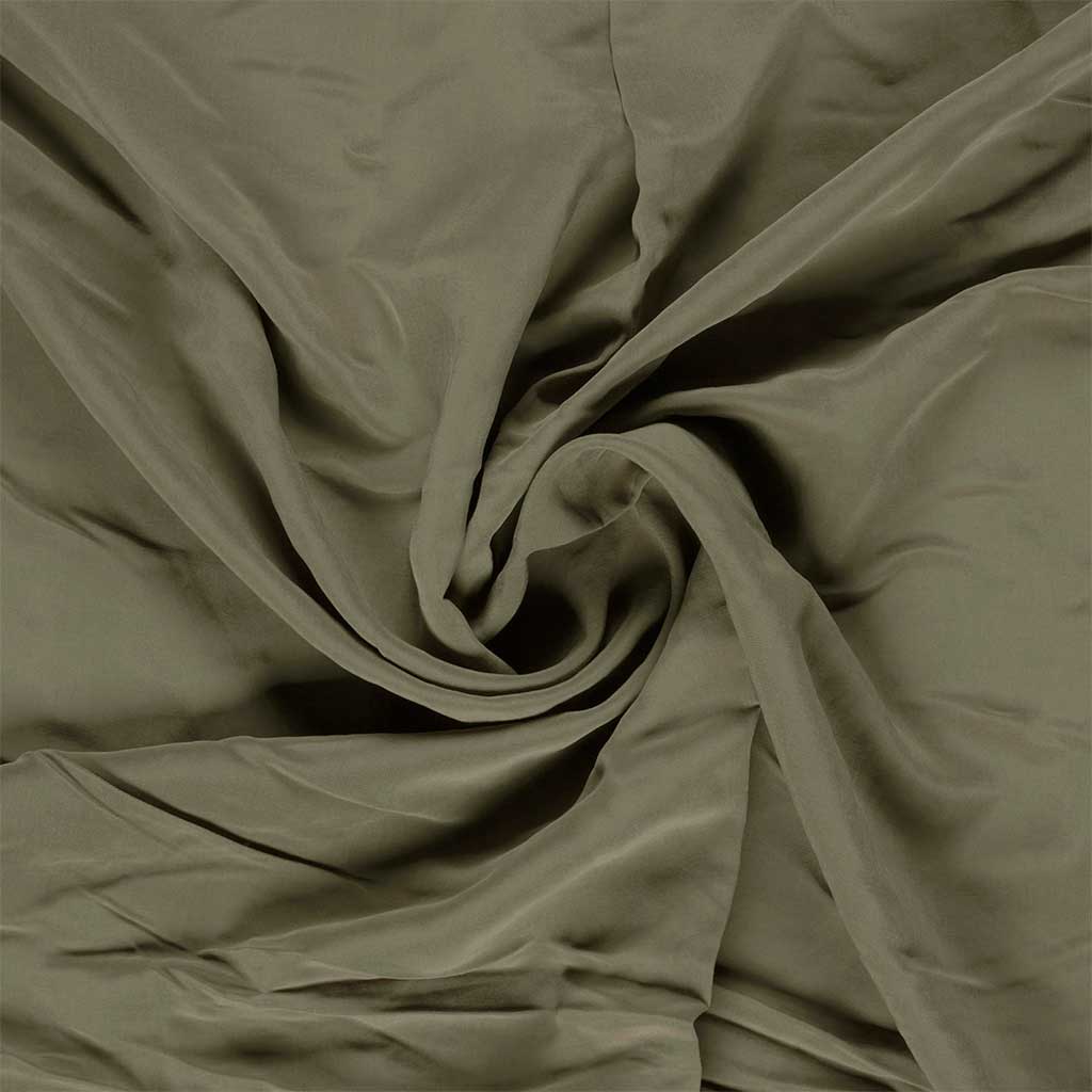 Stone washed viskoseblanding Mørk khaki
