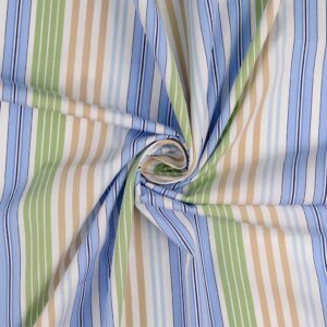 Poplin m/ striber Lys blå