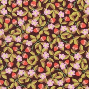Liberty Fabrics Kelmscott Strawberries Kastanje