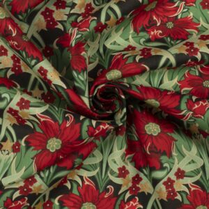 Liberty Fabrics Merry Mews metallic Rød
