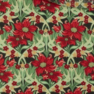 Liberty Fabrics Merry Mews metallic Rød