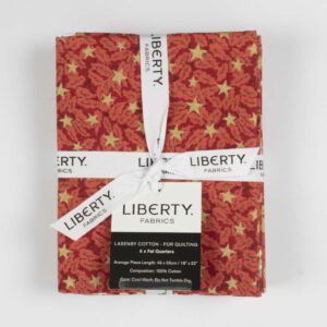 Liberty Fabrics Fat quarters 5 stk. Mørk rød