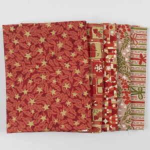 Liberty Fabrics Fat quarters 5 stk. Mørk rød