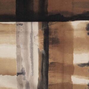 Bomuldssatin med kunstnerisk print Misty Rose