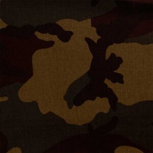 Bomuldstwill med camouflageprint Brun