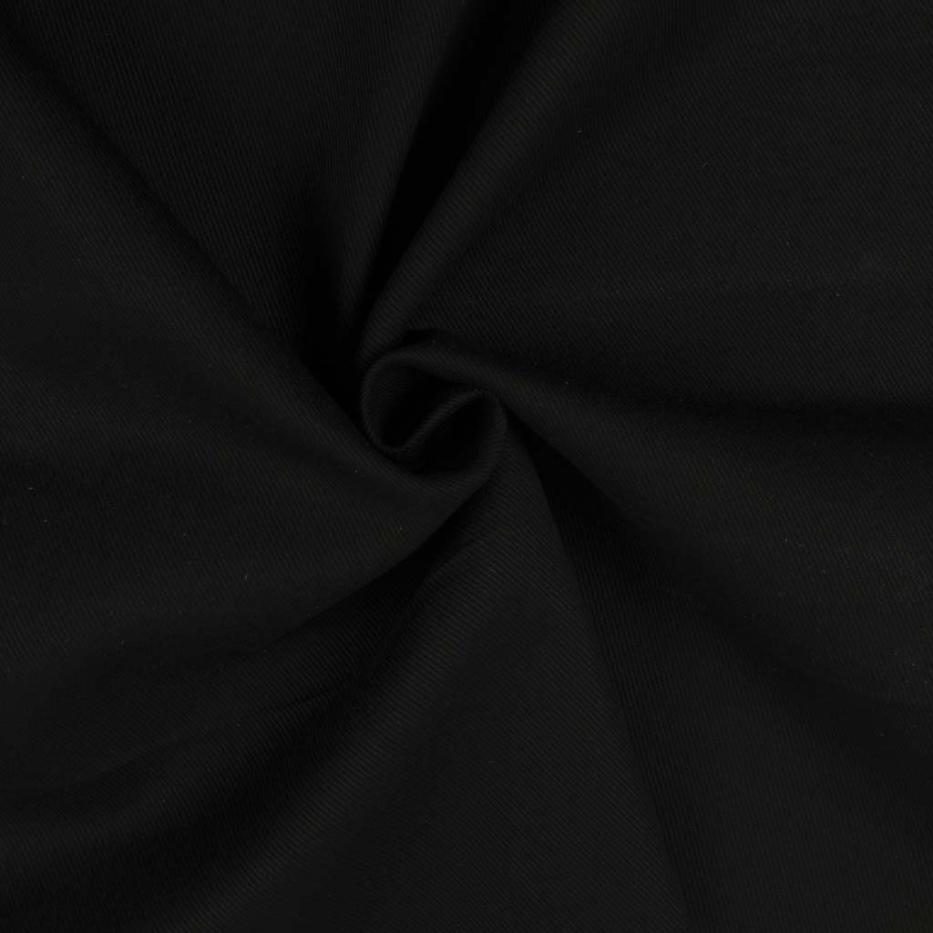 Kraftig bomuldstwill med stretch Black