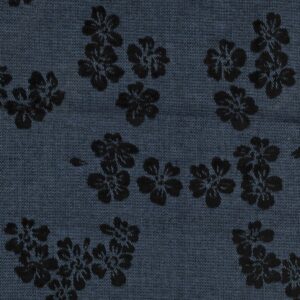 Jacquard denim med chenilleblomster