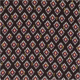 Fin viscose m/ ikat print Brun