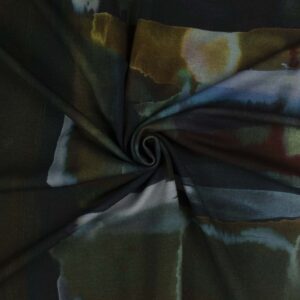 Kraftig viscose jersey m/ akvarel Sort